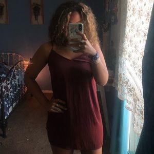 Slip dress maroon